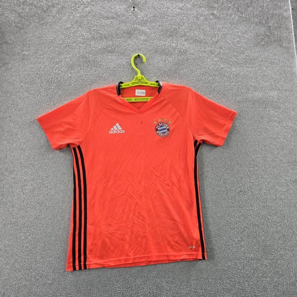FC Bayern Munich Men Jersey M Orange Embroidered Adidas Crest Climacool READ
